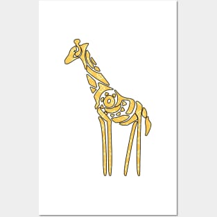 Yellow Giraffe design Posters and Art